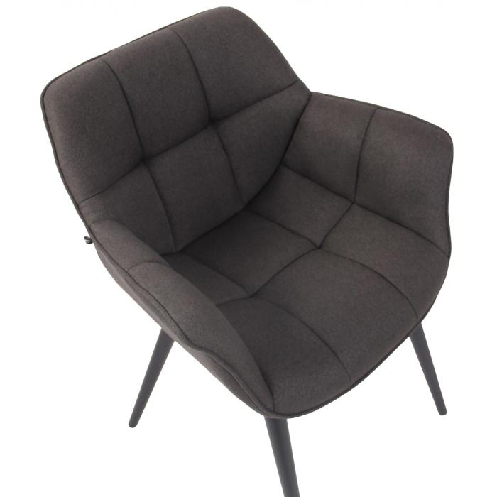 Esszimmerstuhl HLO-CP75 Stoff ~ dunkelgrau