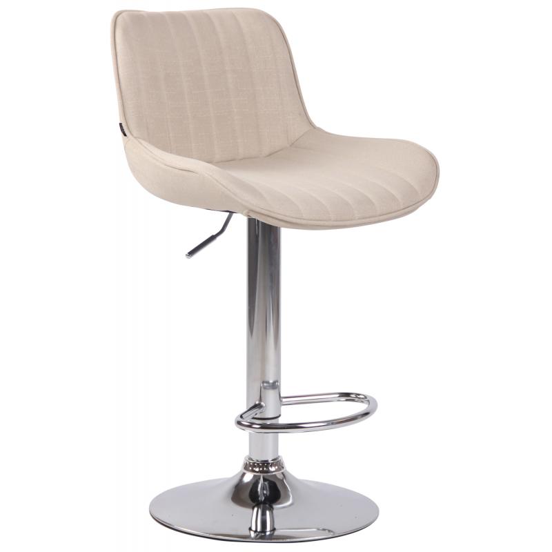 Barhocker HLO-CP68 Stoff chrom ~ creme