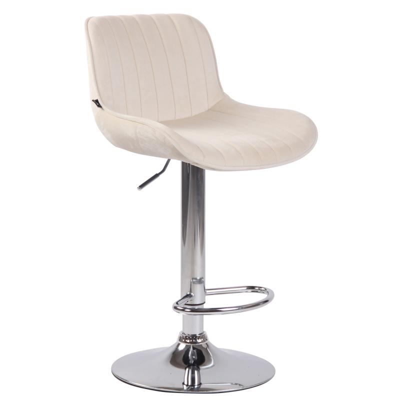 Barhocker HLO-CP68 Samt chrom ~ creme