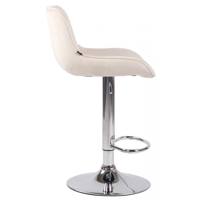 Barhocker HLO-CP68 Samt chrom ~ creme