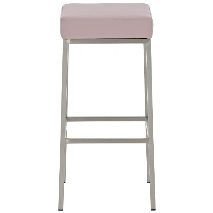 Barhocker CP135, Barstuhl ~ Gestell silber, Kunstleder, 85cm, pink