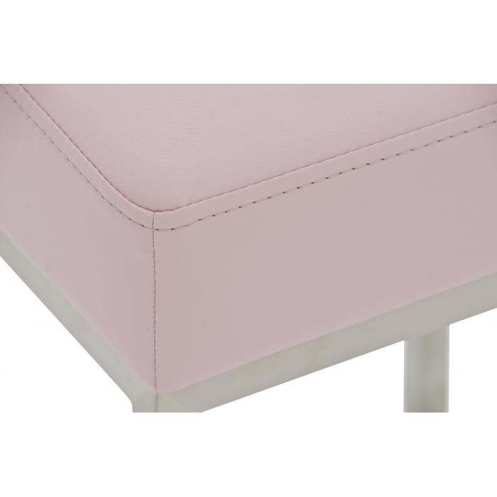 Barhocker CP135, Barstuhl ~ Gestell silber, Kunstleder, 85cm, pink