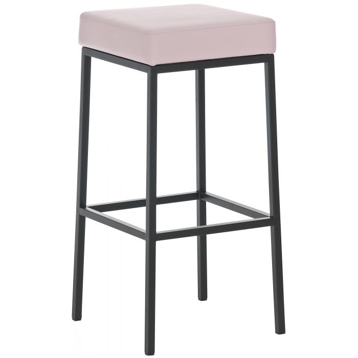 Barhocker CP135, Barstuhl ~ Gestell schwarz, Kunstleder, 80cm, pink