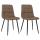 2er Set Esszimmerstuhl HLO-CP26 Stoff ~ braun