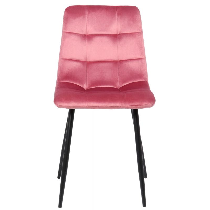 4er Set Esszimmerstuhl HLO-CP5 Samt ~ pink