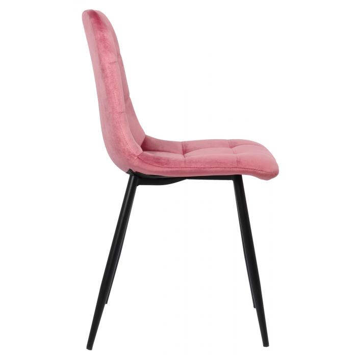 4er Set Esszimmerstuhl HLO-CP5 Samt ~ pink