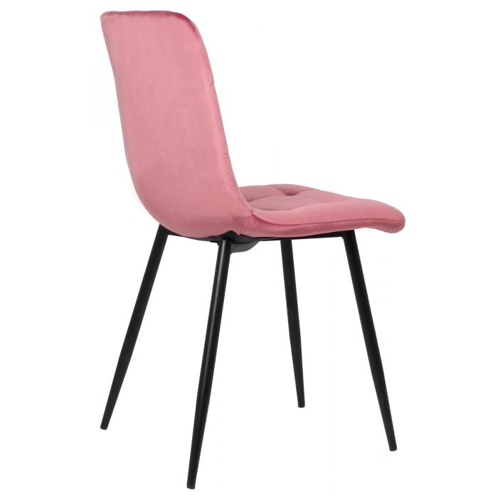 4er Set Esszimmerstuhl HLO-CP5 Samt ~ pink
