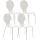 4er Set Besucherstuhl HLO-CP80 ~ wei