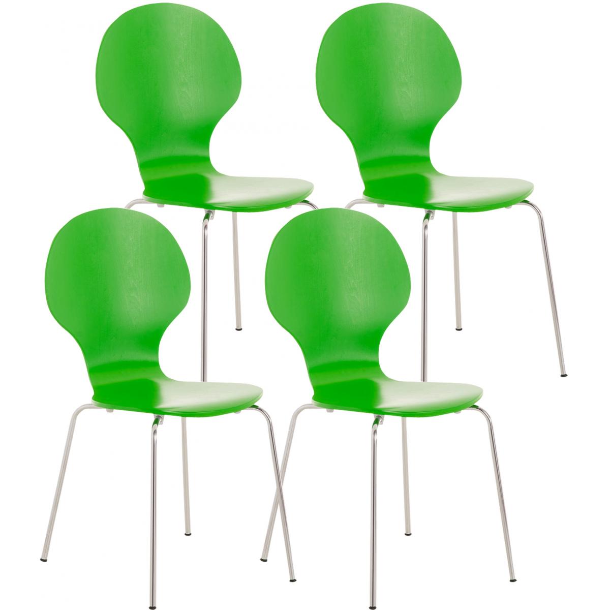 4er Set Besucherstuhl HLO-CP80 ~ grn