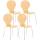 4er Set Besucherstuhl HLO-CP80 ~ natura