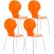 4er Set Besucherstuhl HLO-CP80 ~ orange