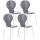 4er Set Besucherstuhl HLO-CP80 ~ grau