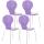 4er Set Besucherstuhl HLO-CP80 ~ lila