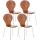 4er Set Besucherstuhl HLO-CP80 ~ braun