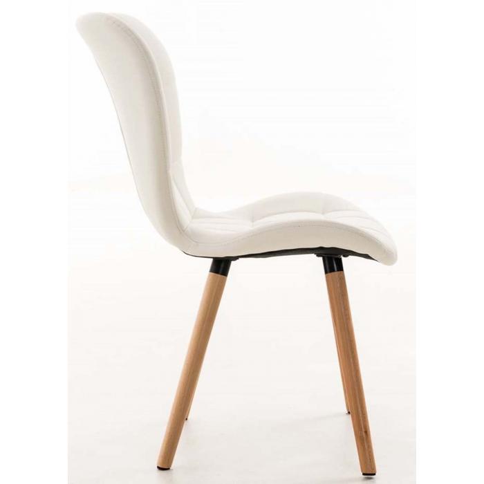 4er Set Esszimmerstuhl HLO-CP12 Kunstleder ~ wei
