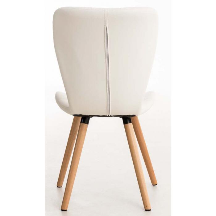 4er Set Esszimmerstuhl HLO-CP12 Kunstleder ~ wei