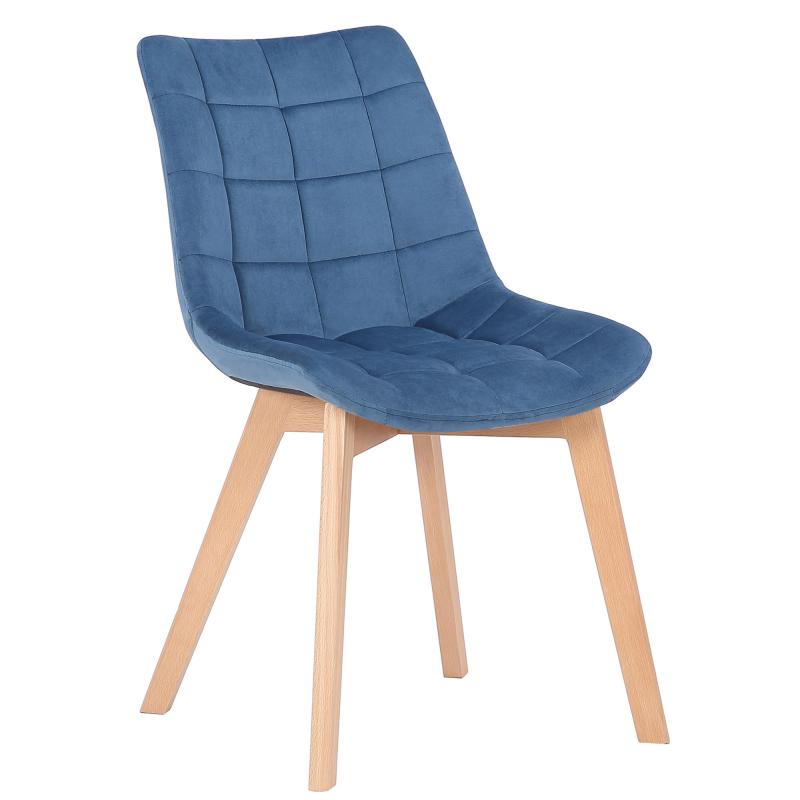 Esszimmerstuhl HLO-CP74 Samt ~ blau