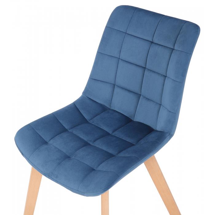 Esszimmerstuhl HLO-CP74 Samt ~ blau