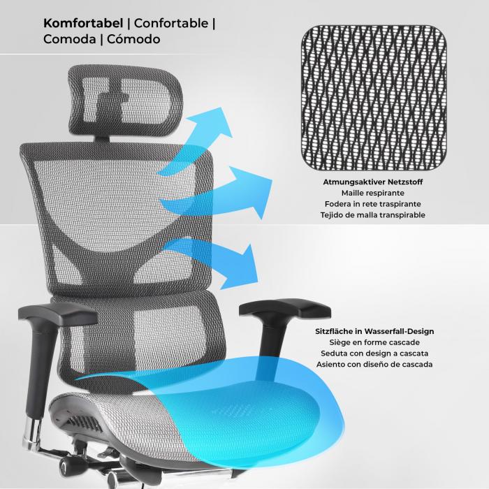 Brostuhl HLO-CP78 Ergonomic ~ grau