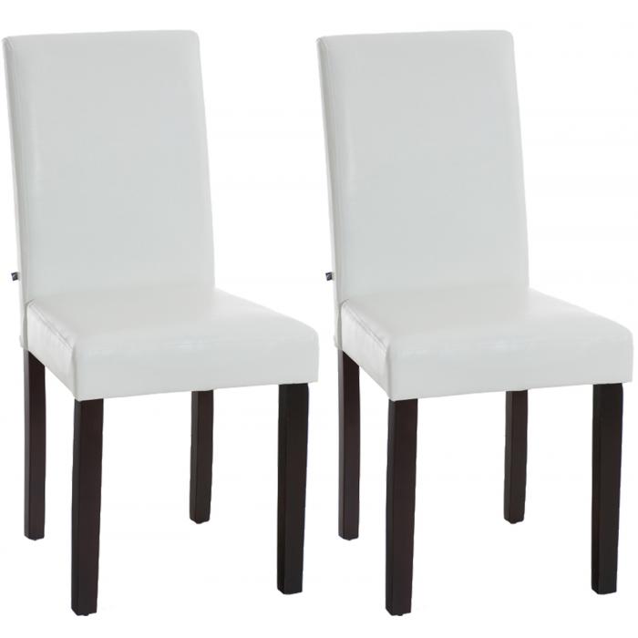 2er Set Esszimmerstuhl HLO-CP20 dunkelbraun ~ wei