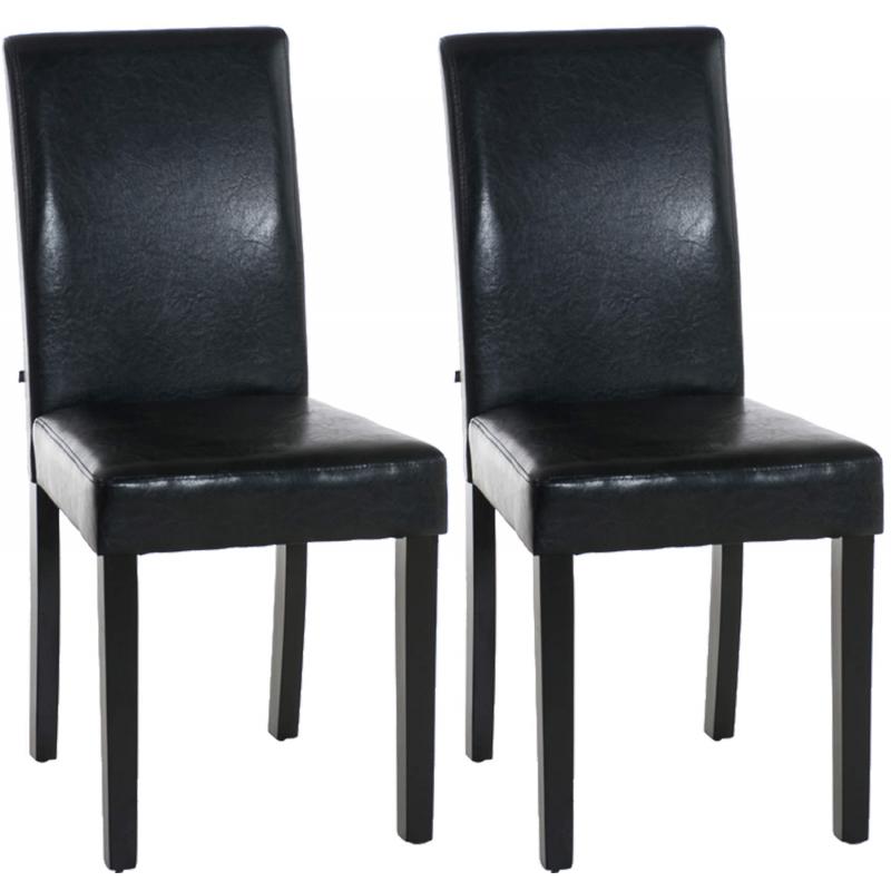 2er Set Esszimmerstuhl HLO-CP20 schwarz ~ schwarz