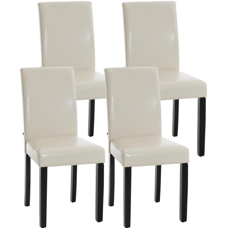 4er Set Esszimmerstuhl HLO-CP20 schwarz ~ creme