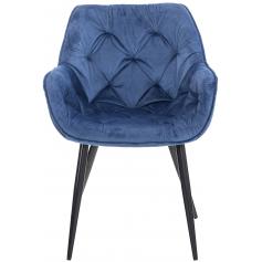 4er Set Stuhl HLO-CP88 Samt ~ blau