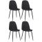 4er Set Esszimmersthle HLO-CP41 Stoff ~ schwarz
