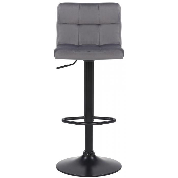 2er Set Barhocker HLO-CP64 Samt ~ grau