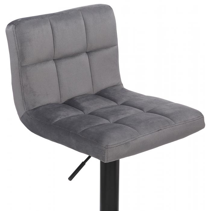 2er Set Barhocker HLO-CP64 Samt ~ grau