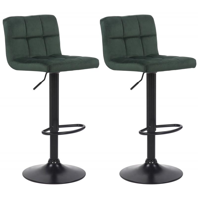 2er Set Barhocker HLO-CP64 Samt ~ grn