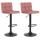 2er Set Barhocker HLO-CP64 Samt ~ pink