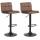 2er Set Barhocker HLO-CP64 Samt ~ braun