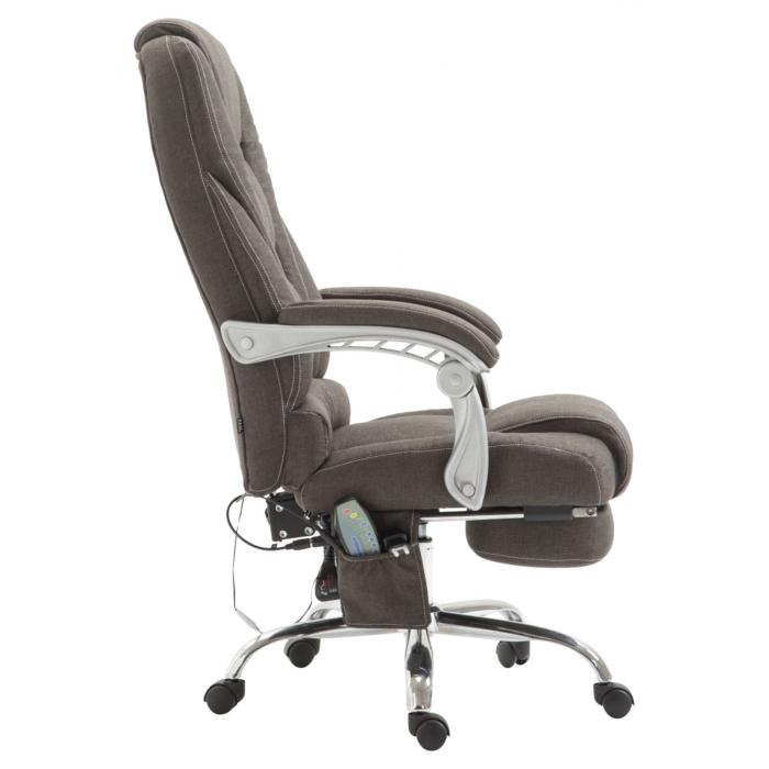 Brostuhl HLO-CP67 Stoff mit Massagefunktion ~ dunkelgrau