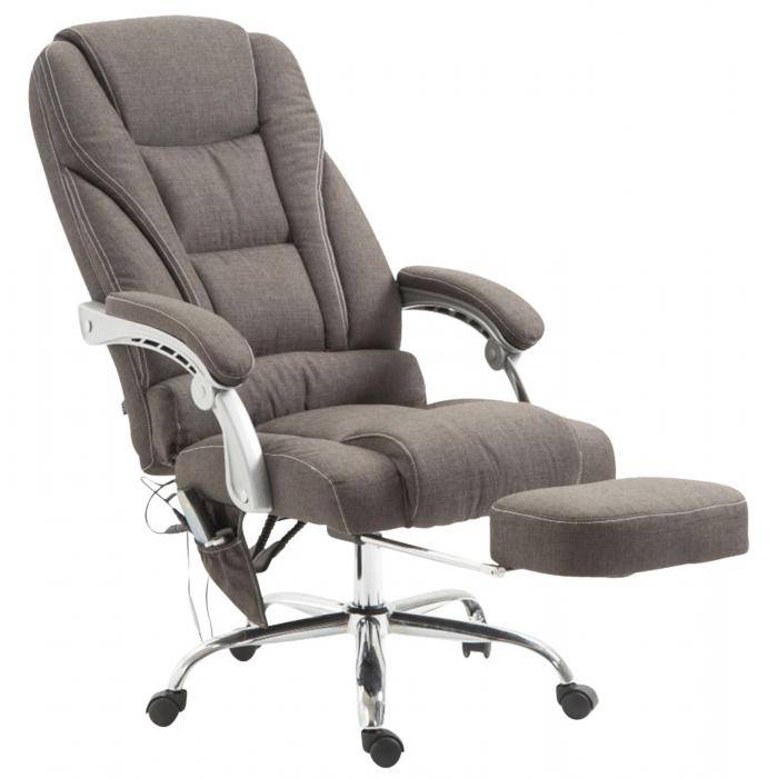 Brostuhl HLO-CP67 Stoff mit Massagefunktion ~ dunkelgrau