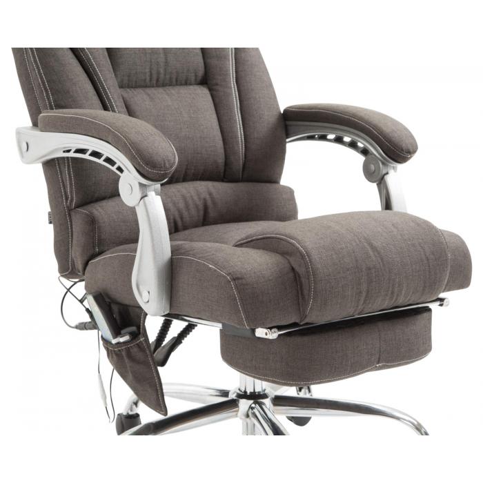 Brostuhl HLO-CP67 Stoff mit Massagefunktion ~ dunkelgrau
