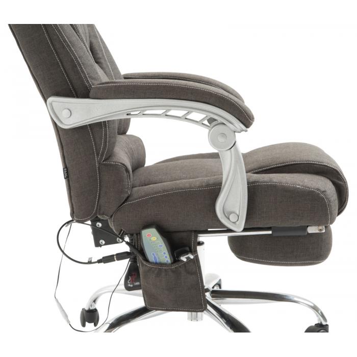 Brostuhl HLO-CP67 Stoff mit Massagefunktion ~ dunkelgrau