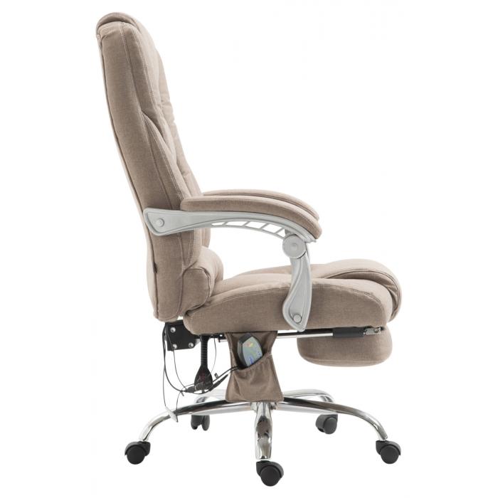 Brostuhl HLO-CP67 Stoff mit Massagefunktion ~ taupe