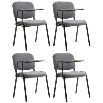 4er Set Sthle HLO-CP99 mit Klapptisch Stoff ~ grau