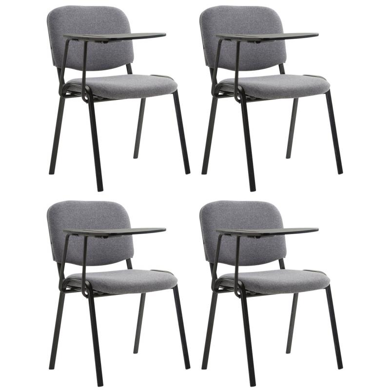 4er Set Sthle HLO-CP99 mit Klapptisch Stoff ~ grau