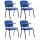 4er Set Sthle HLO-CP99 mit Klapptisch Stoff ~ blau