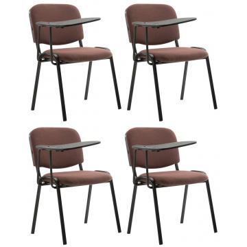 4er Set Sthle HLO-CP99 mit Klapptisch Stoff ~ braun