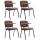 4er Set Sthle HLO-CP99 mit Klapptisch Stoff ~ braun