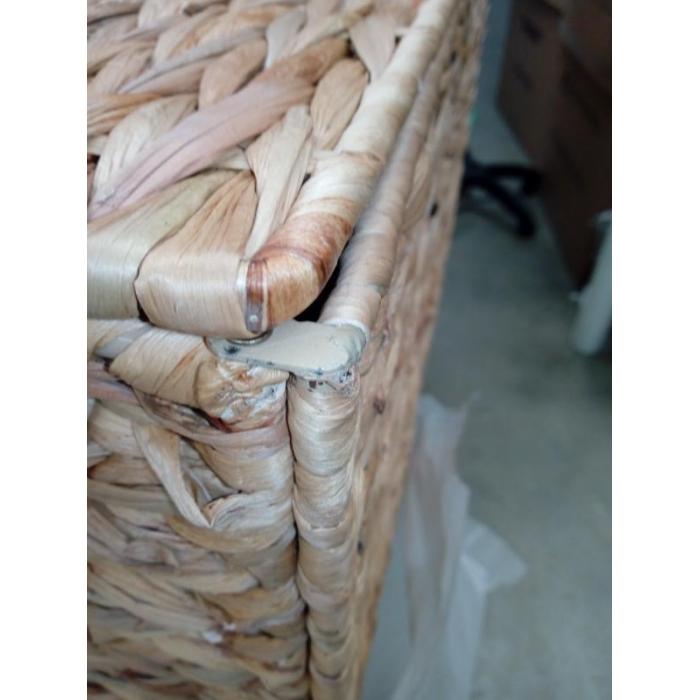 B-Ware (Schliet nicht ganz SK2) | Wschekorb HWC-C27, Wschesammler Truhe, 2 Fcher Wasserhyazinthe 50x60x43cm 129l