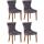 4er Set Esszimmersthle HLO-CP38 Samt antik-hell ~ dunkelgrau