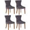 4er Set Esszimmersthle HLO-CP38 Samt antik-hell ~ dunkelgrau