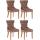 4er Set Esszimmersthle HLO-CP38 Samt antik-hell ~ braun