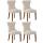 4er Set Esszimmersthle HLO-CP38 Samt antik-hell ~ creme