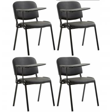 4er Set Sthle HLO-CP99 mit Klapptisch Kunstleder ~ schwarz