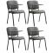 4er Set Sthle HLO-CP99 mit Klapptisch Kunstleder ~ grau